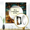 thumbnail image 3 of Designart "Endless Grid In Vintage Turquoise And Gold" Fractals Square Mirror Wall Decor Transitional - Large Blue Square Bathroom Mirror - Square Printed Wall Mirror Art, 3 of 5