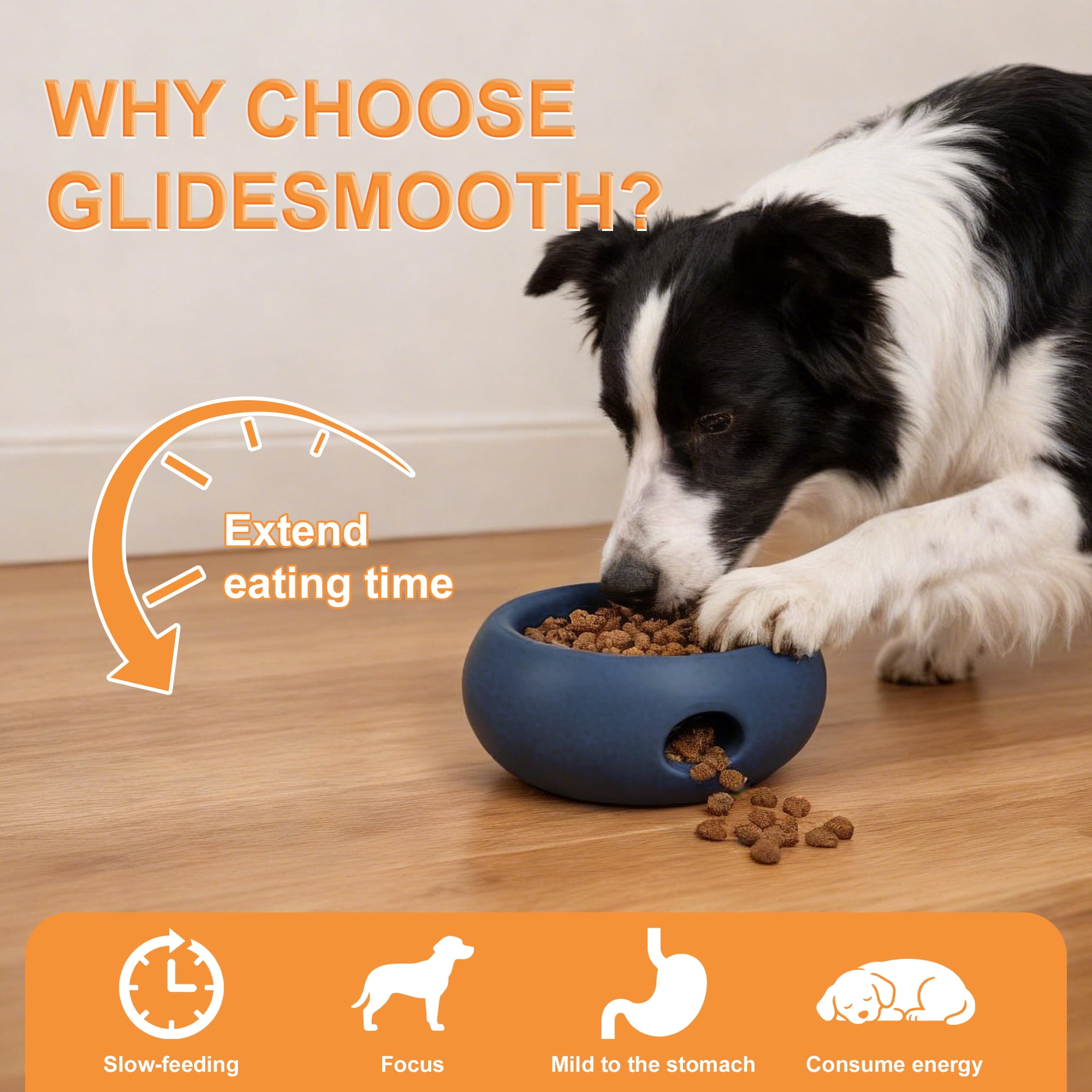 Unique Bargains Dog Enrichment Toys Durable Silicone Interactive Engagement Slow Feeder Dog Bowls Blue