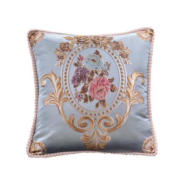 Hermosa funda de cojín con flores bordadas, borde recortado con cremallera oculta, tamaño de 48x48cm, perfecta para noches acogedoras, decoración del hogar