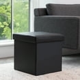 thumbnail image 6 of Mainstays Collapsible Storage Ottoman, Black, 6 of 10