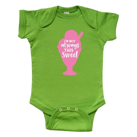 

Inktastic I m Not Always This Sweet Ice Cream - Pink Gift Baby Boy or Baby Girl Bodysuit