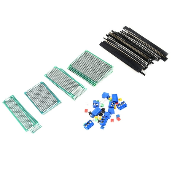 QIILU Double Sided Boards Kit,Circuit Board Kit,100Pcs Double Sided Boards Kit PCB Universal Printed Electronic Circuit Prototype Panels