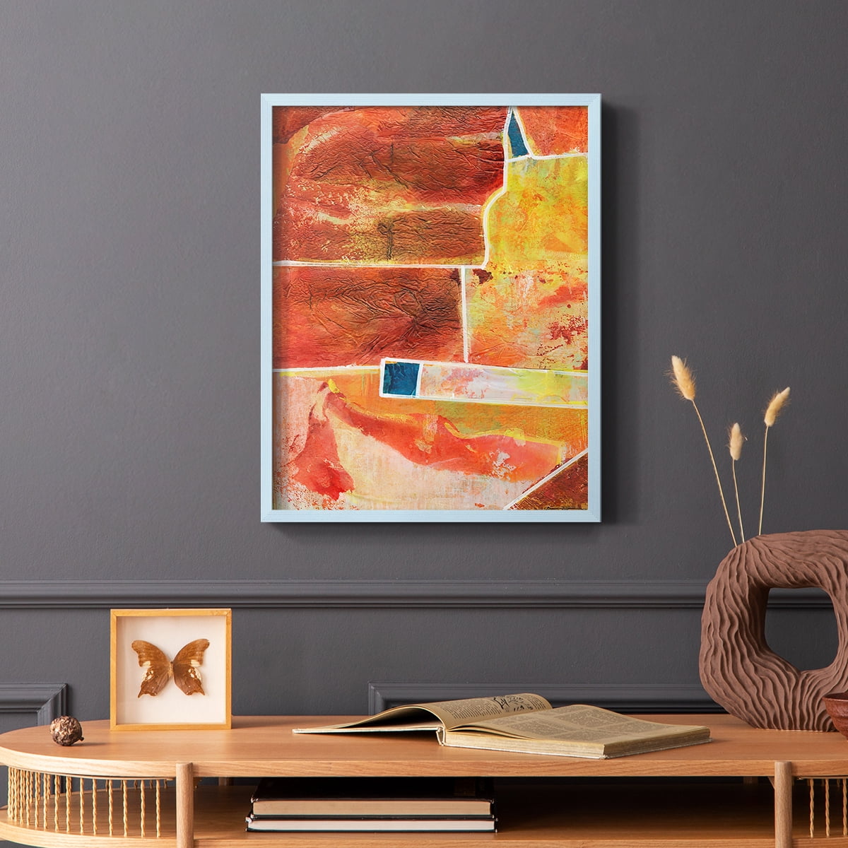 Primary Connection IV in Blue Solid Wood 8 x 10 Framed Print