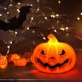 thumbnail image 6 of Wadada Plastic Jack O Lantern Pumpkins Halloween Light up Pumpkin Outdoor Indoor Battery Operated Lighted Pumpkin with Spooky Face Halloween Pumpkin Decorations Party Favor Gifts, 6 of 8