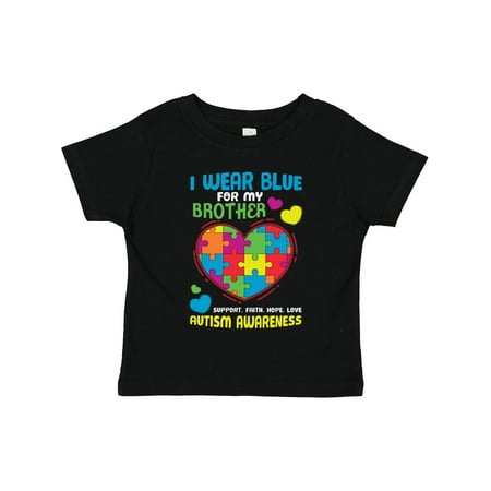 

Inktastic I Wear Blue for My Brother Autism Awareness Gift Toddler Boy or Toddler Girl T-Shirt