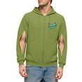 thumbnail image 2 of Txeol Men Dialysis Hoodie with Arm Zipper Full Zip Fleece Jackets Solid Long Sleeve Lightweight Graphic Sweatshirts,Green,S, 2 of 7