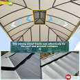 thumbnail image 5 of Hommow 12' x 14' Hardtop Gazebo, Permanent Outdoor Aluminum Gazebo with Aluminum Composite Double Arc Roof, 5 of 7