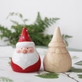 thumbnail image 3 of Paquete de 2 decoraciones de mesa de muñeco de nieve de Papá Noel sentado para Navidad, mesa navideña, feliz Navidad, 3 of 3