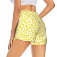 thumbnail image 4 of Picia Daisies Flowers Pattern Women's 2 in 1 Athletic Running Shorts High Waisted Workout Casual Gym Sweat Shorts with Comfy Liner Zipper Pockets-Small, 4 of 9