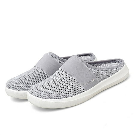

FITORON Women s Sneakers- Fashion Shoes Breathable Slip-on Mesh Outdoor Leisure Casual Sneakers Gray 41