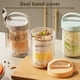 thumbnail image 2 of Vaso de vidrio de 430 ml para avena con cuchara y tapa, hermético, sin BPA, ideal para preparar avena durante la noche, cereales, ensaladas, yogur y desayunos saludables., 2 of 7