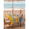 thumbnail image 2 of Outdoor Tablecloth with Umbrella Hole for Patio/Picnic/Party/Camping, Yellow Grey Stripes Waterproof Table Cloth Rectangle Table Cover Washable, Abstract Lines Geometric Modern Art (54"x 80"), 2 of 8