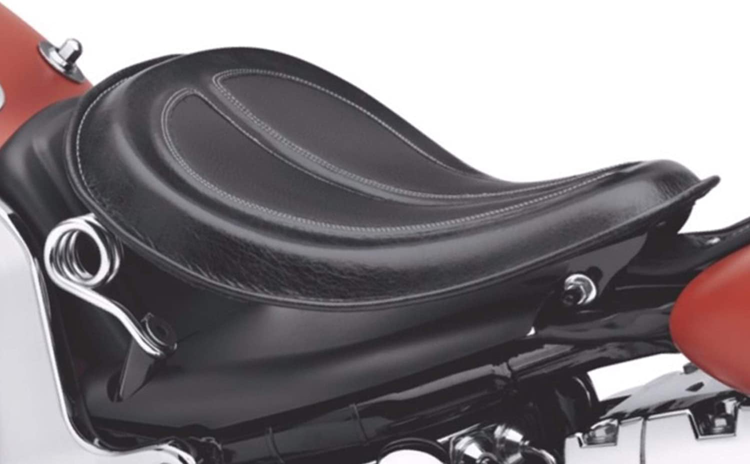 Genuine Leather Black Diamond SOLO Spring Seat HARLEY DAVIDSON Softail Deluxe Slim Heritage Dyna Street Fat Bob Low Rider Wide Glide Sportster XL883 XL1200 Iron Low Roadster BOBBER Ref Saddle 52000276 
