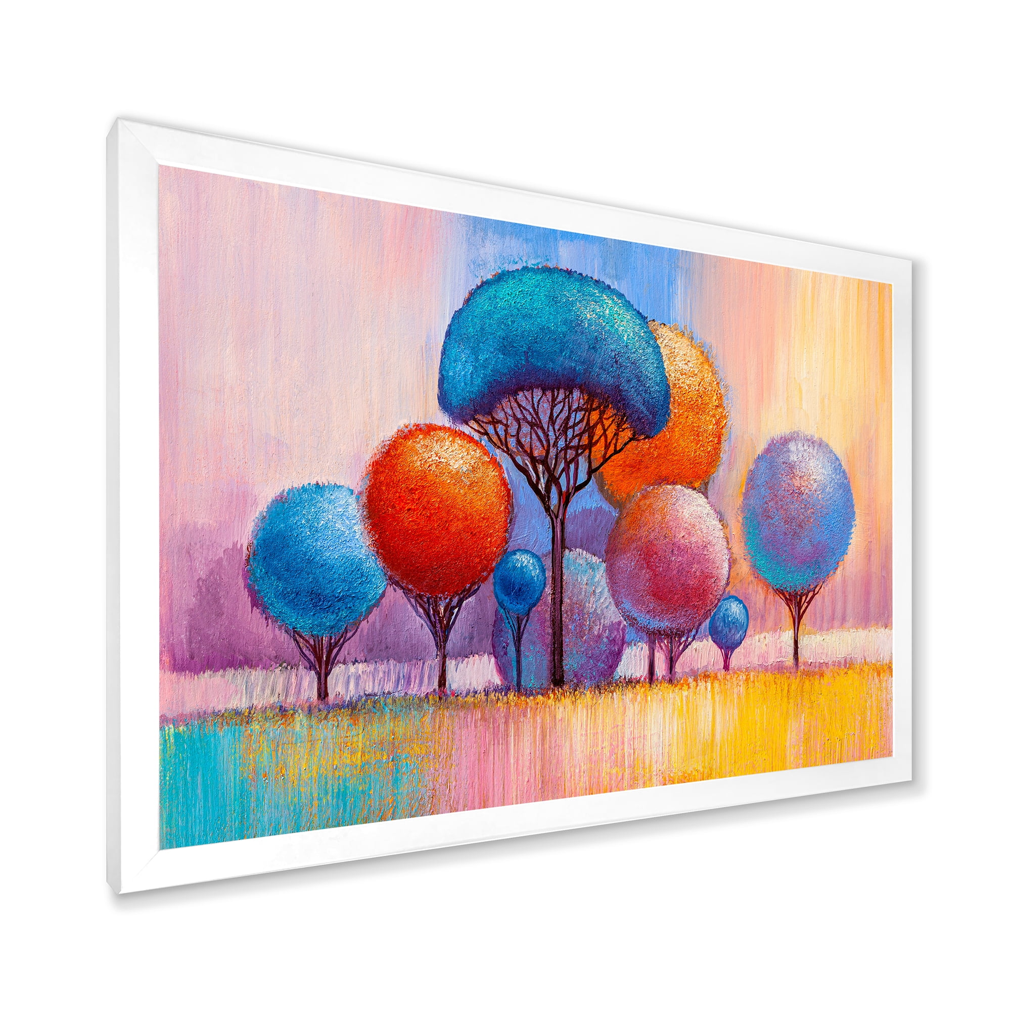 Designart 'Autumn Colorful Fantasy Trees II' Modern Framed Art Print