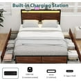 thumbnail image 2 of Queen Size Bed Frame with Charging Station And 6 Storage Drawers, Platform Beds Frame with Storage Headboard and LED Lights, Solid And Stable, Noise Free, Easy Assembly, Mattress Not Included, 2 of 9