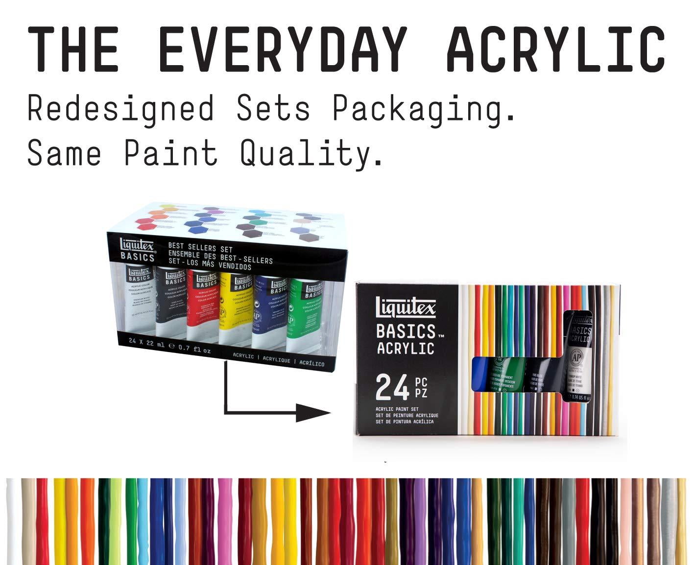 Liquitex BASICS Acrylic Color Clear Box Set, 22ml, 24-Colors - Walmart.com