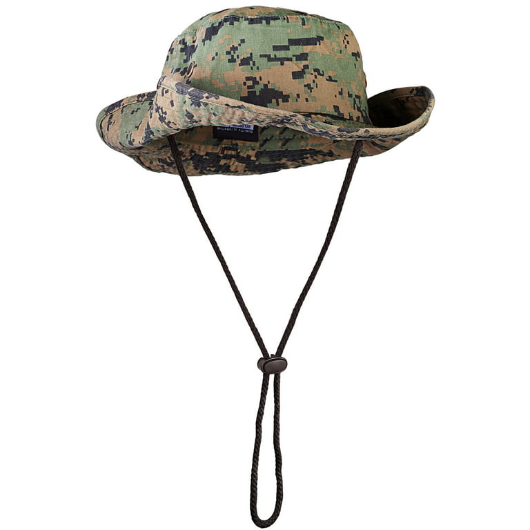 Wide Brim Hiking Fishing Safari Boonie Bucket Hats 100% Cotton UV Sun  Protection For Men Women Outdoor Activities L/XL Green Digital