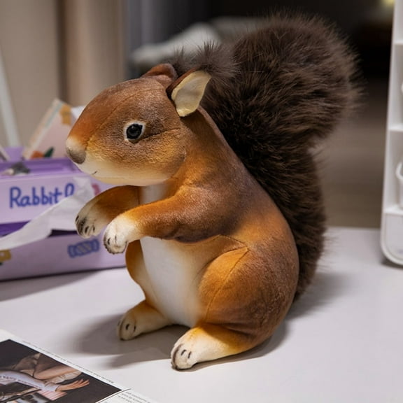 Cute Squirrel Stuffed Animal Plushie, Gifts for Kids, Wildlife Animals, Squirrel Plush Toy 8 Inches