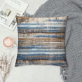 thumbnail image 2 of COMIO Brown Blue Grey Decorative Pillow Covers, Abstract Vintage Art Striped Throw Pillow Covers, Soft Square Outdoor Farmhouse Cushion Case for Couch Living Room Sofa Bed Car Decor, 2 of 5