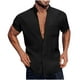 thumbnail image 2 of pstuiky Camisa de manga corta para hombre, Camisa de manga corta con cuello alto y botones con bolsillo versátil de color sólido para hombre camisas casuales para hombre xxxl, 2 of 6