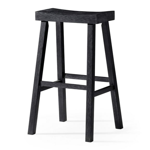 Open Box Maven Lane Vincent Wooden Rustic Bar Stool, Antiqued Black Finish