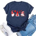 thumbnail image 2 of Gibobby Playera de Manga Corta con Cuello Redondo Camiseta con estampado día Tops Blusa corta manga corta para mujer San Valentín Blusa para mujer(Azul,CH), 2 of 3