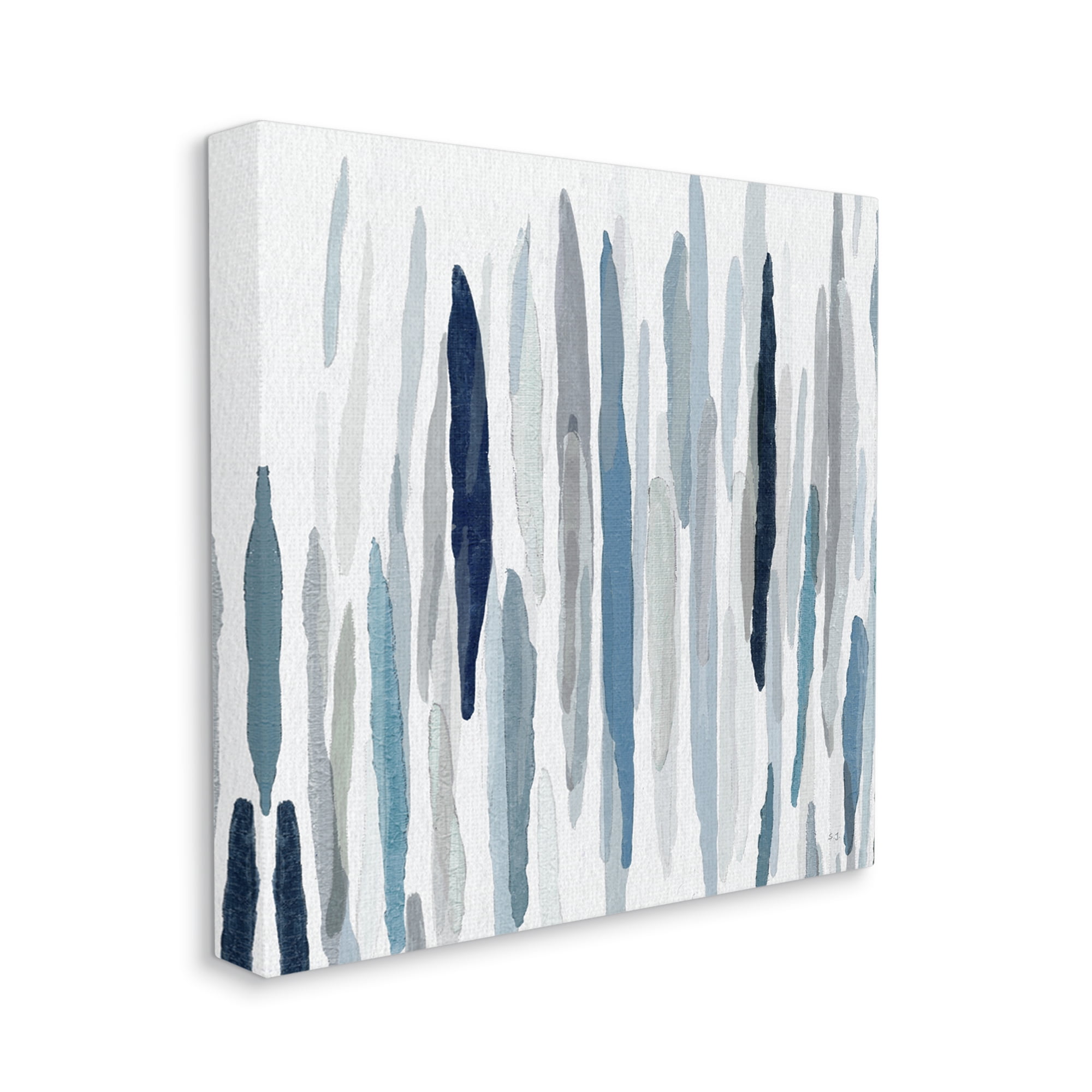 Stupell Industries Abstract Thick Brush Blue Grey Paint Drip ,36 x 36, Design by Sn Jill