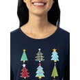 thumbnail image 5 of Holiday Time Women's and Women’s Plus Christmas Waffle Graphic Tee with Long-Sleeves, Sizes S-3XL, 1X-2X, 5 of 9