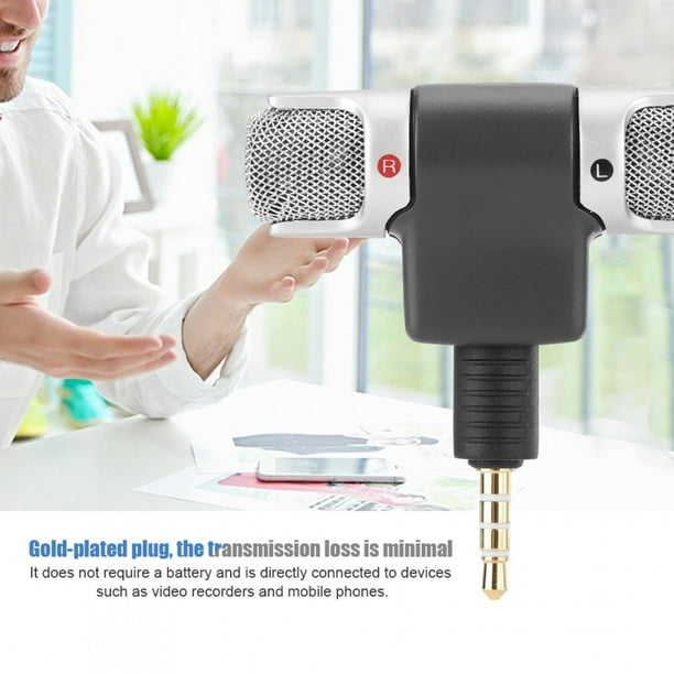 Sugoyi Micrófono de Video estéreo portátil, Plug and Play, Micrófono Externo Profesional, Digital de 3.5 mm para producción de Video Grabación de Sonido PC Grabadoras de teléfonos móviles Amonsee No