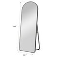 thumbnail image 5 of 64"x22" Aluminum Alloy Frame Arched Full Length Mirror with Bracket,Black, 5 of 6