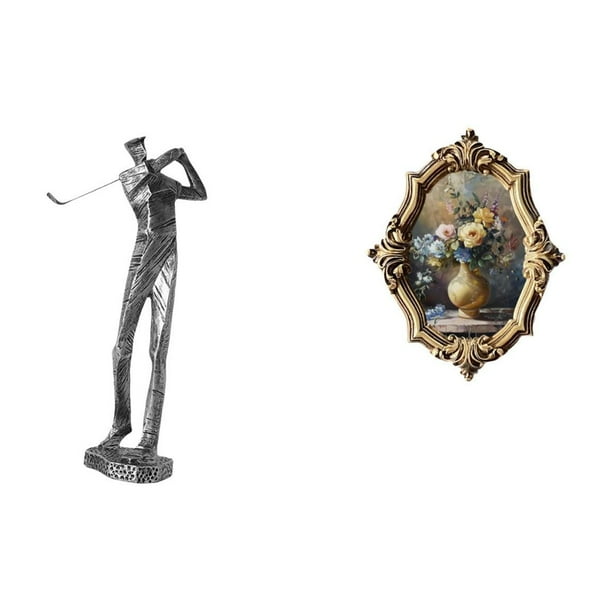 Figura de golfista,Estatua de golfista de resina,figura de golfista,decoración del hogar,Adorno de escultura moderna para centro de mesa,regalo,Marco de fotos,Marco de fotos Decoración del