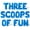 Blue, variant on Letter Balloons - THREE SCOOPS OF FUN 16" Inch Alphabet Letters Foil Mylar Balloon 3rd Birthday Party Banner (White)
