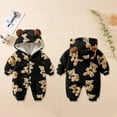 thumbnail image 3 of CUZIBR Winter Outfits For Girls Christmas Romper Lovely Animal Print Winter Fuzzy Thick Thermal Bodysuit Long Sleeve Zip Up Hoodies Jumpsuit Soft Comfortable Casual Dailywear,Black,9-12 Months, 3 of 8