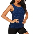 thumbnail image 2 of Fotbe Sparkling Blue Glitter Blusas Sin Mangas para Mujer – Estilo Casual, Corte Suelto, Slim-Fit, Cuello Redondo Deportivo, Tops de Verano para Gimnasio y Yoga-Small, 2 of 7