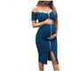 thumbnail image 1 of Señoras mujeres embarazadas color sólido sin mangas fuera del hombro cremallera sexy vestido de verano Adepaton LRWJ114-1, 1 of 5