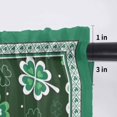 thumbnail image 5 of Green, Valance Curtains for Kitchen/Living Room/Bathroom/Bedroom Window, Rod Pocket Small Topper Half Short Window Curtains Voile Sheer Scarf, St. Patrick's Day Shamrock Spring Checkered 54"x18", 5 of 8