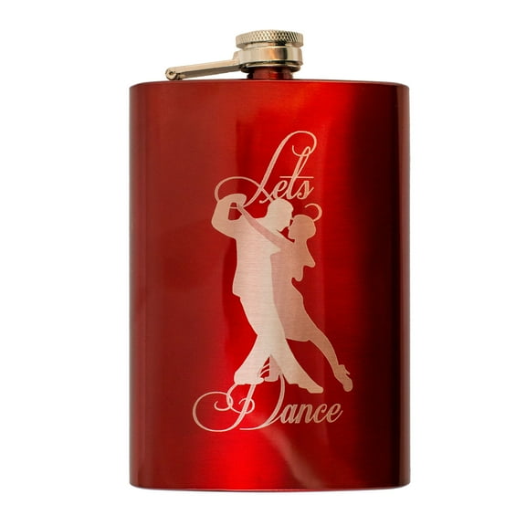 8oz RED Let's Dance Flask L1