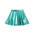 thumbnail image 2 of Zaldita Kids Girls Shiny Metallic Flared Mini Skater Skirt High Waist A-Line Pleated Skirt Lake Green 10, 2 of 7