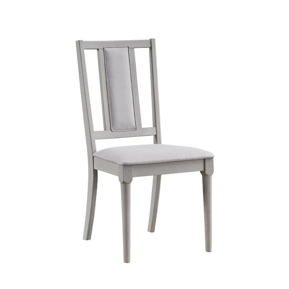 ACME Marta Wood/Fabric Side Chair in Beige & Natural (Set of 2)