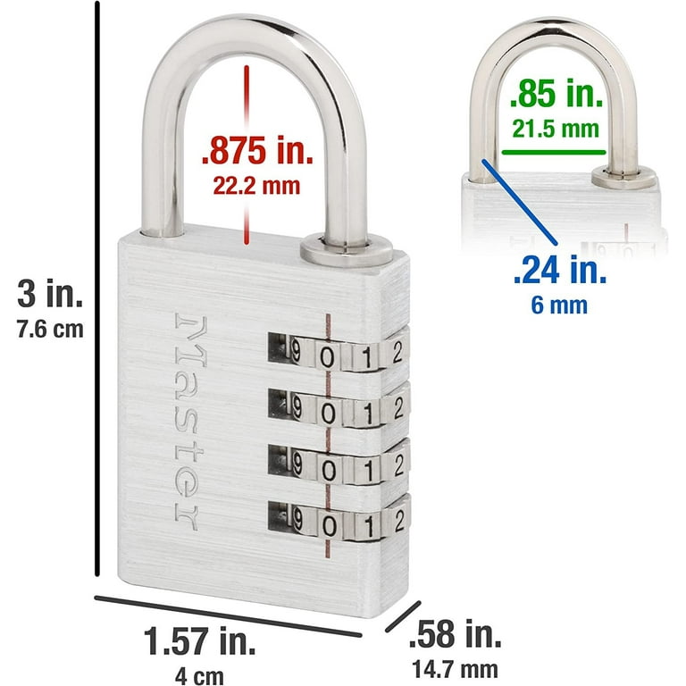Master Lock 1.57-in Aluminum Combination Padlock Master Lock 1.57-in Aluminum Combination Padlock