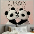 thumbnail image 2 of Orinice Panda Bears Hearts Cute and Funny Tapestry Wall Hanging Unique Style Graphic Tapestries Home Wall Decor Art for Living Room Bedroom Apartment Farmhouse Dorm 40x60inch, 2 of 6