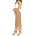 thumbnail image 2 of Women's High Rise Chiffon Overlay Maxi Draped Skirt with Waist Tie Accent., 2 of 6