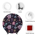 thumbnail image 4 of Wukai Roses Flowers Print Decorative Plate for Display,Bone China Decorative Plate, Ceramic Dinner Plate with Stand, Vertical Ceramic Plate-6in, 4 of 6
