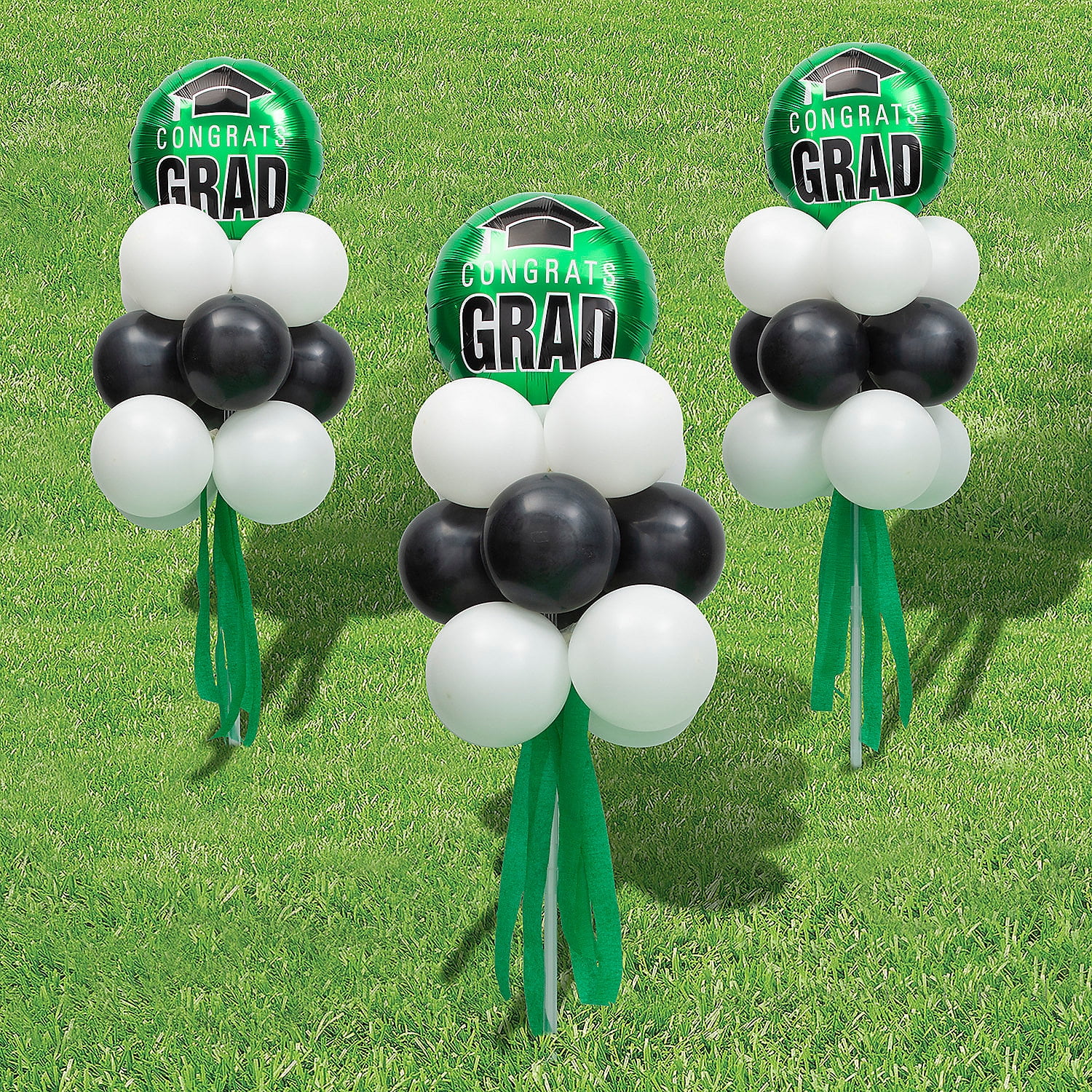 Green Graduation Balloon Yard Stake Topiary Kit, Party Decor, 55 Pieces