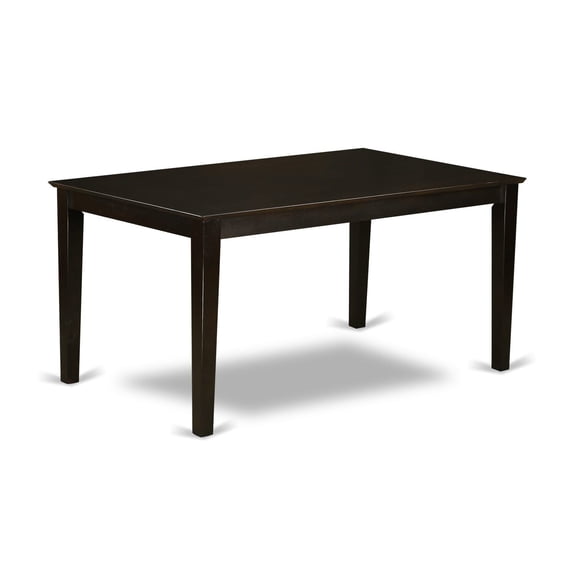 East West Furniture 6 Piece Dining Room Set Contains a Kitchen Table and 4 Dining Chairs with a Bench, Cappuccino(Seat Option) CAP6S-CAP-C