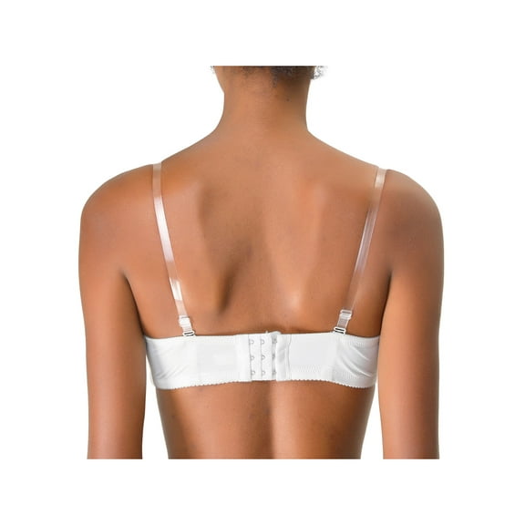 INSPIRE CHIC Invisible Clear Frosted Adjustable Metal Buckle Bra Straps for Women Scrub 2 Clear