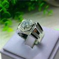 thumbnail image 4 of Forever Jewels 3 CT Round Cut Moissanite Men Engagement Ring 14K White Gold Plated, 4 of 5