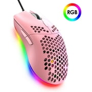 Lightweight Gaming Mouse,26 Kinds RGB Backlit Mice,PixArt 3325 12000 DPI Mouse,Ultralight Honeycomb Shell Ultraweave