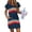 Navy, variant on Levmjia Women's Casual Stripe Print Dress Short Sleeve V Neck Loose Fit Summer Dress with Drawstring Waist Front Pockets A Line Tunic Dress for Women