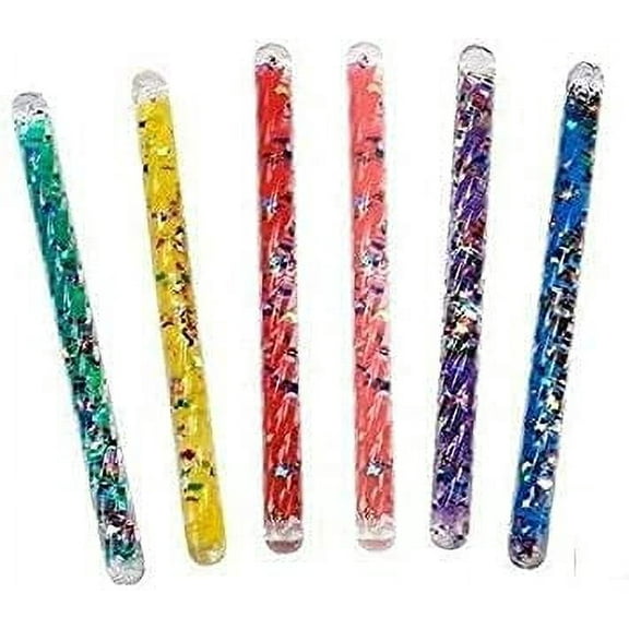 Six Pack ! Mini Spiral Glitter Wands
